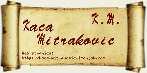 Kaća Mitraković vizit kartica